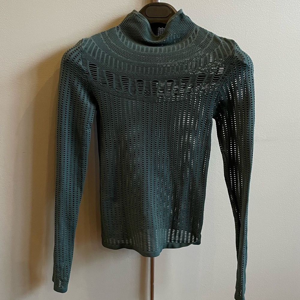 Free people cut out mesh layering top